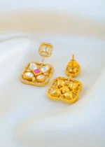 Rajkumari Polki Set (Yellow Gold) NEC001674 - Image 4