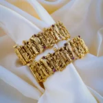 Ram Darbar Bangles (Antique Gold) Openable BAN000983