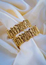 Ram Darbar Bangles (Antique Gold) Openable BAN000983