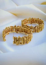 Ram Darbar Bangles (Antique Gold) Openable BAN000983 - Image 3