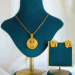 Ram Darbar Locket Set With Chain (Antique Gold) NEC001429