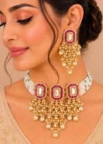 Rani Noor Necklace Set (Yellow Gold) NEC002715 - Image 4