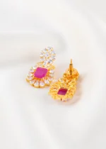 Rani Pink Elegance Necklace Set (Yellow Gold) NEC002605 - Image 3