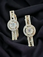 Rectangular Diamond Baalis (White-Gold) EAR000078 - Image 3