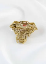 Red Antique Gold Plated Diamond Brooch- BRO002780 - Image 3