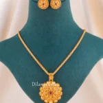 Red Antique Gold Plated Traditional Necklace Set- NEC002758