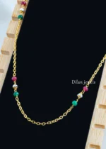 Red Green Gold Plated Chain- CHAIN2892 - Image 2