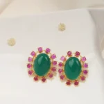 Red & Green Studs (Yellow Gold) EAR000554