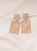 Red Half Bali Earrings (Silver) EAR000448