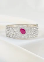 Red Velvet German Silver Bracelet (Silver) BRA002445 - Image 3