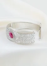 Red Velvet German Silver Bracelet (Silver) BRA002445 - Image 4