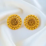 Regal Bloom Antique Gold Earrings (Antique Gold) EAR001536