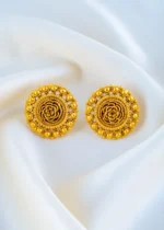 Regal Bloom Antique Gold Earrings (Antique Gold) EAR001536
