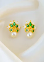 Regal Bloom Pearl Earrings (Yellow Gold) EAR001541