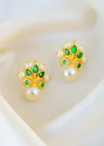Regal Bloom Pearl Earrings (Yellow Gold) EAR001541 - Image 2