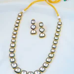 Regal Blue Meenakari Kundan Polki Rani Haar (Yellow Gold) NEC001572