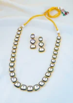Regal Blue Meenakari Kundan Polki Rani Haar (Yellow Gold) NEC001572