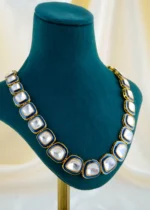 Regal Blue Meenakari Kundan Polki Rani Haar (Yellow Gold) NEC001572 - Image 3