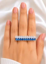 Regal Blue Sparkle Ring (Silver) RING02699 - Image 4