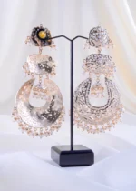 Regal Crescent Filigree Pearl Drop (Yellow Gold) EAR002337 - Image 3