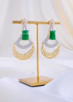 The Golden Green Sparkle Chandelier (Yellow Gold) EAR002333 - Image 2