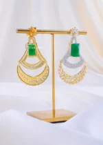 The Golden Green Sparkle Chandelier (Yellow Gold) EAR002333 - Image 3