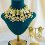 Regal Green Meenakari Kundan Polki Choker Set (Yellow Gold) NEC001583
