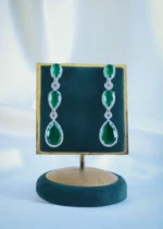 Regal Green Necklace Set (Silver) NEC001195 - Image 3