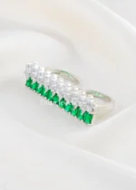 Regal Green Sparkle Ring (Silver) RING02697 - Image 2