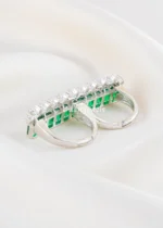 Regal Green Sparkle Ring (Silver) RING02697 - Image 3