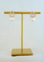 Regal Halo Pearl Earrings (Yellow Gold) EAR001827