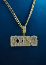 Regal King Locket with Chain for Men (Yellow Gold) NEC000888 - Image 2