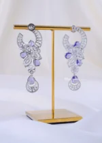 Regal Lavender Dangler Earrings (Silver) EAR002302 - Image 3