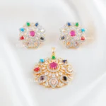 Regal Multicolor Aura Pendant Set (Yellow Gold) PSET02592