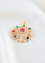 Regal Multicolor Aura Pendant Set (Yellow Gold) PSET02592 - Image 2