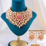 Regal Peacock Kundan Choker Set (Yellow Gold) NEC002384
