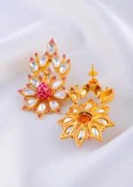 Regal Peacock Kundan Choker Set (Yellow Gold) NEC002384 - Image 4