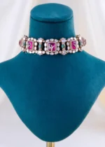 Regal Pink Gemstone Necklace Set (Yellow Gold) NEC002403 - Image 2