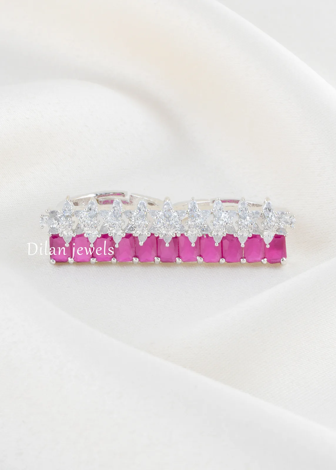 Regal-Pink-Sparkle-Ring-Silver-RING02698 Regal Pink Sparkle Ring (Silver) RING02698 - Image 1