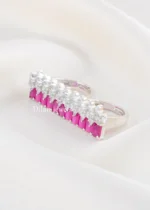 Regal Pink Sparkle Ring (Silver) RING02698 - Image 2