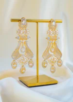 Regal Radiance Statement Earrings (Yellow Gold) EAR001592 - Image 2
