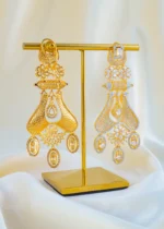 Regal Radiance Statement Earrings (Yellow Gold) EAR001592 - Image 3