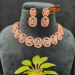 Regal Rose Gold Necklace Set (Rose- Gold)- NEC15122203