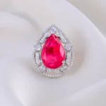 Regal Ruby Bloom Ring (Silver) RING01853