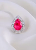 Regal Ruby Bloom Ring (Silver) RING01853