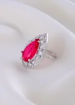 Regal Ruby Bloom Ring (Silver) RING01853 - Image 2