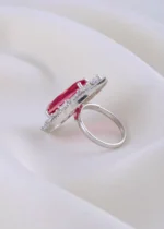 Regal Ruby Bloom Ring (Silver) RING01853 - Image 3