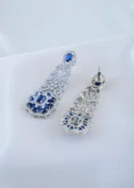 Regal Sapphire Radiance Choker Set (Silver) NEC001563 - Image 3