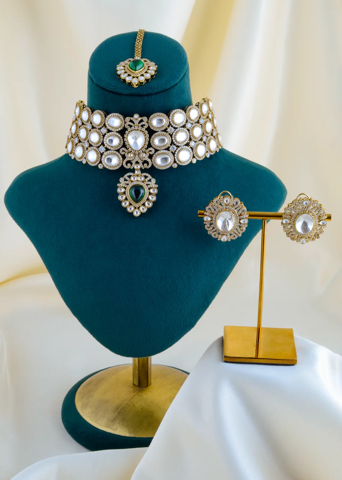 Regal-Victorian-Kundan-Polki-Choker-Set-Victorian-NEC001581a Regal Victorian Kundan Polki Choker Set (Victorian) NEC001581 - Image 1