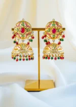 Regalia Jadau Jhumka Earrings (Yellow Gold) EAR001653